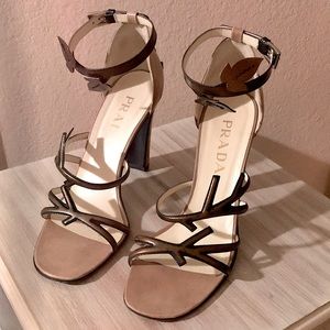 Prada, Bronze, Sandals, Wmn’s Size 40 or 9.5/10